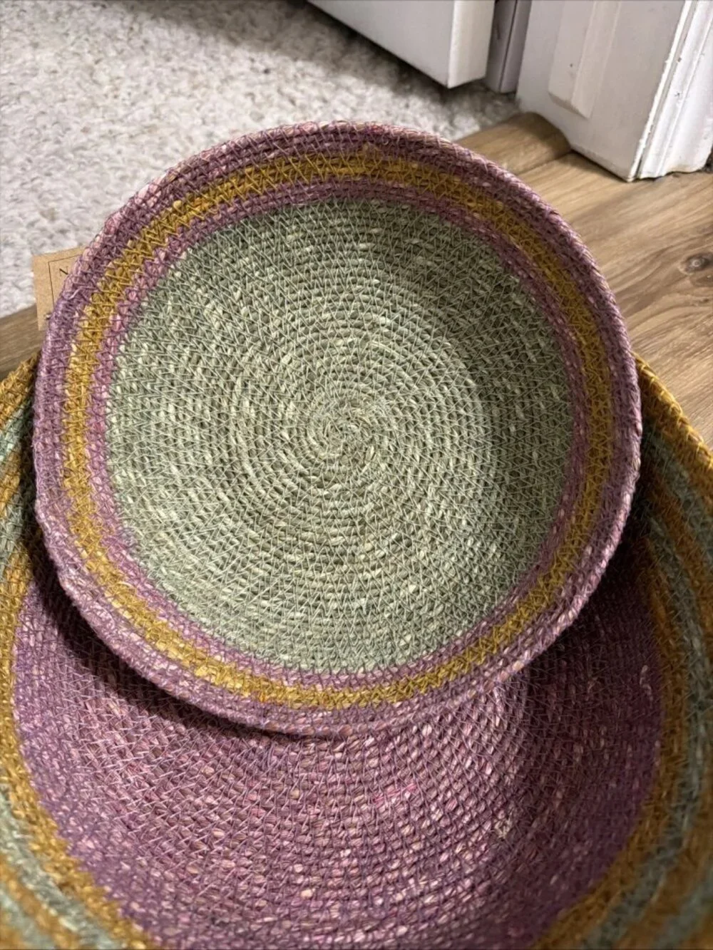 47th & Main Bright Striped Seagrass Bowls - Set of 2